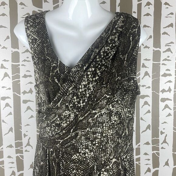 Calvin Klein Olive Green Snake Print Dress 10 - Picture 5 of 13